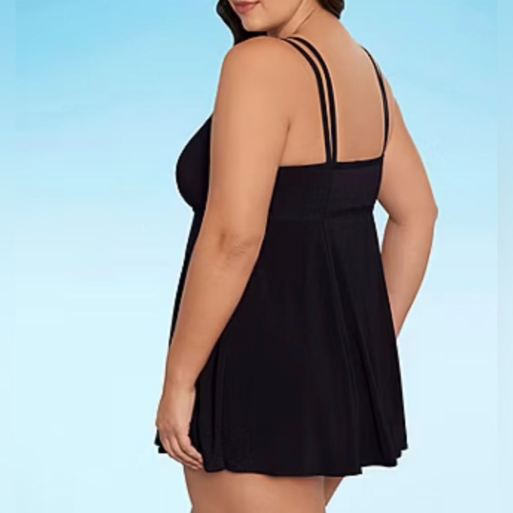 Sonnet Shores Black Swim Dress 16 NWT - Picture 2 of 8